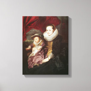 Lienzo Retrato de una mujer y de un niño