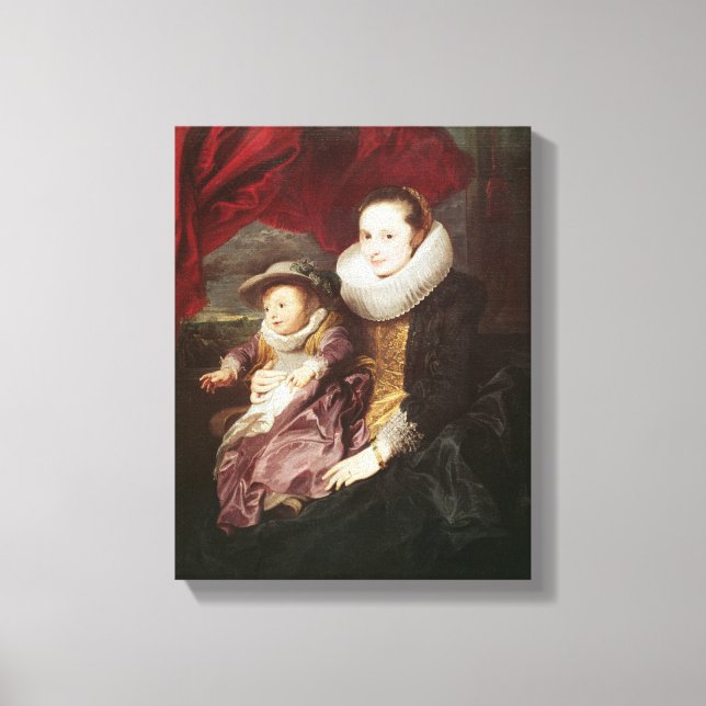 Lienzo Retrato de una mujer y un niño (Anverso)