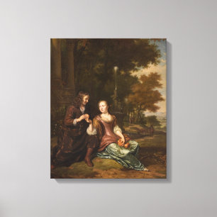 Lienzo Retrato de una pareja joven (Arte holandés vintage