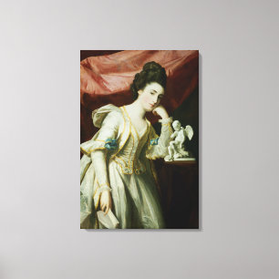 Lienzo Retrato de una señora con una figurilla del Cupid