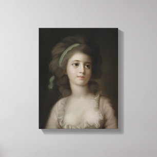 Lienzo Retrato de una señora joven (en colores pastel en