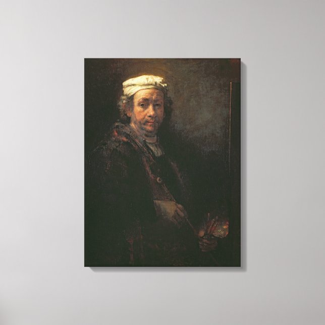 Lienzo Retrato del artista en su caballete de 1660 (Anverso)