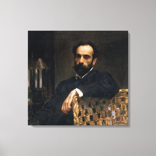 Lienzo Retrato del artista Isaak Ilyich Levitan (Anverso)