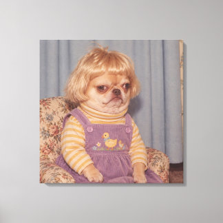 Lienzo Retrato del día de foto retro de Chihuahua gruñón