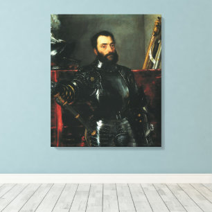 Lienzo Retrato del duque de Urbino por Tiziano
