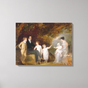 Lienzo Retrato del grupo en un paisaje enselvado