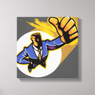 Lienzo Retrato del hombre joven que muestra los pulgares