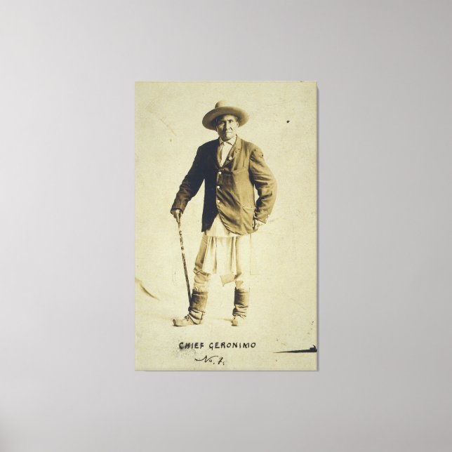 Lienzo Retrato del Jefe Gerónimo Permanente 1904 (Anverso)