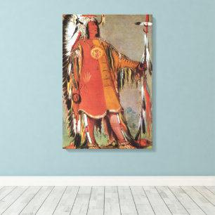 Lienzo Retrato del jefe indio Mato-Tope por George Catlin