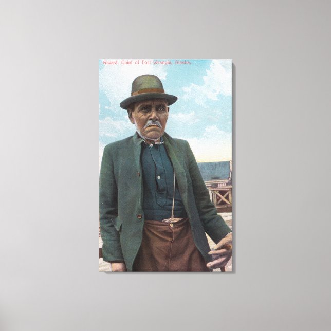 Lienzo Retrato del jefe Siwash de Fort Wrangle (Anverso)