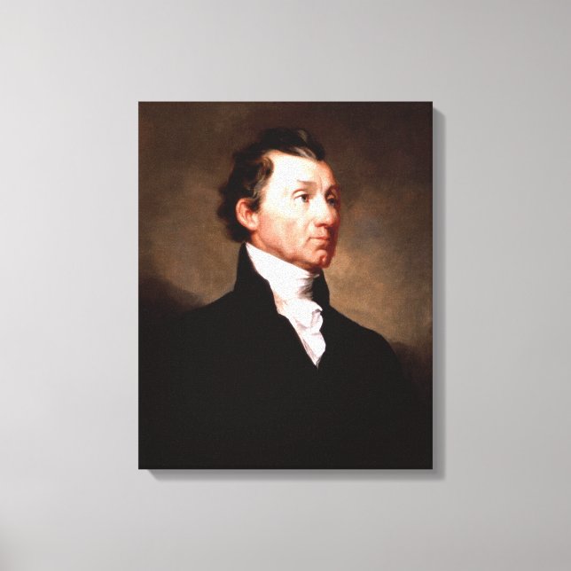 Lienzo Retrato del presidente JAMES MONROE de Samuel Mors (Anverso)