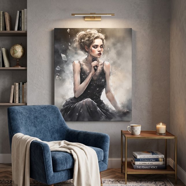 Lienzo Retrato dramático de cantante femenina (Subido por el creador)