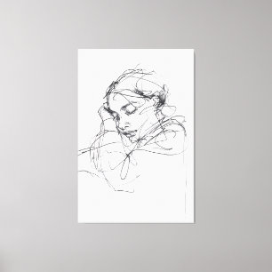 Lienzo Retrato elegante de mujer durmiente - Premium