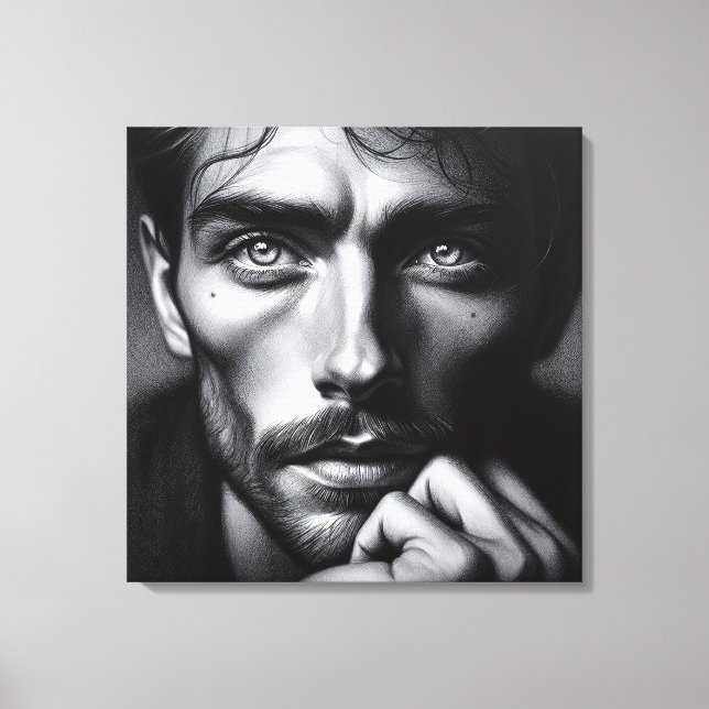 Lienzo Retrato en gráfico: El narrador silencioso (Anverso)