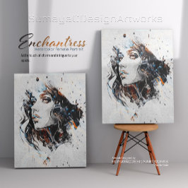 Lienzo Retrato femenino de acuarela de encantadora |