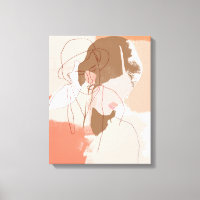 Retrato femenino de contorno pintado