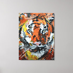 Lienzo Retrato fiero del tigre de Bengala