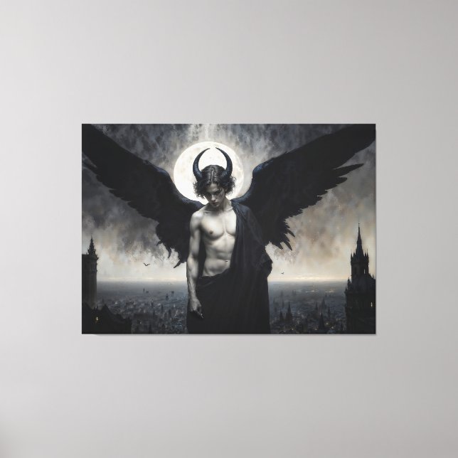 Lienzo Retrato gótico del señor Lucifer (Anverso)