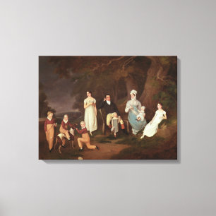Lienzo Retrato grupal de un escudero, su esposa e hijos