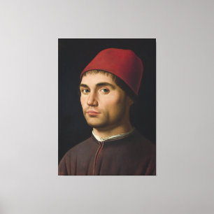 Lienzo Retrato Hombre Antonello Messina pintar vintag de 
