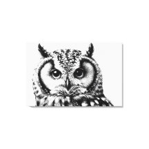 Retrato majestuoso de búho de 36 x 24" de lona gra