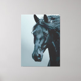 Lienzo Retrato majestuoso de caballo negro
