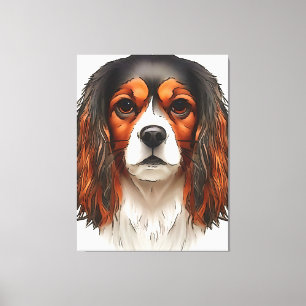 Lienzo Retrato Mascota español del rey Charles Cavalier