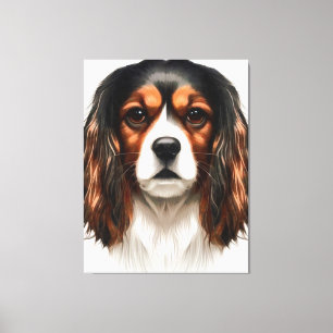 Lienzo Retrato Mascota español del rey Charles Cavalier