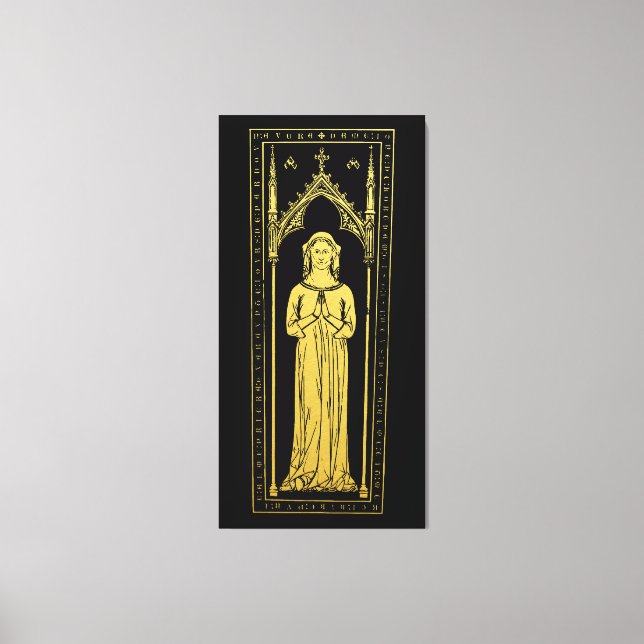 Lienzo Retrato Medieval Inglés 1300 Lady Joan Cobham (Anverso)