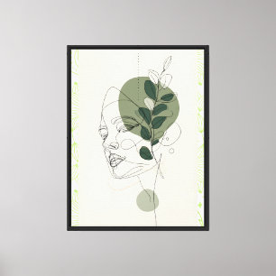 Lienzo Retrato minimalista de una línea de mujer - Abs bo