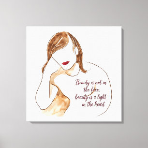 Lienzo Retrato minimalista elegante con cita