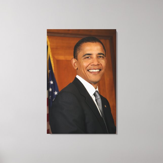 Lienzo Retrato oficial de Barack Obama (Anverso)