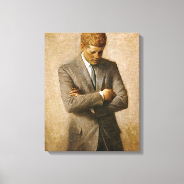 Lienzo Retrato oficial de John F Kennedy por Aaron Shikle (Anverso)