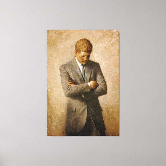 Lienzo Retrato oficial de John F Kennedy por Aaron Shikle (Anverso)