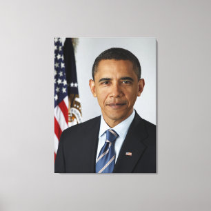 Lienzo Retrato oficial del presidente Barack Obama durant