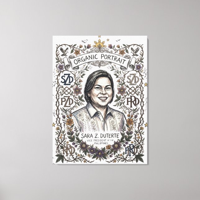 LIENZO RETRATO ORGÁNICO DE SARA Z. DUTERTE (Anverso)