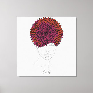 Lienzo Retrato personalizado de la flor de nacimiento de 