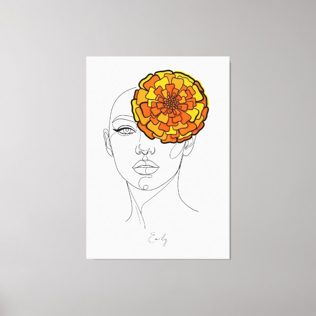 Lienzo Retrato personalizado de la flor de nacimiento de  (Anverso)