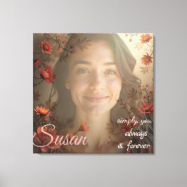 Lienzo Retrato personalizado para ella: regalo de foto pe