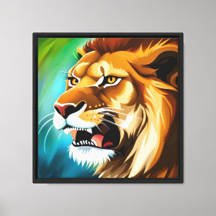 Lienzo Retrato posado del lado león ruidoso
