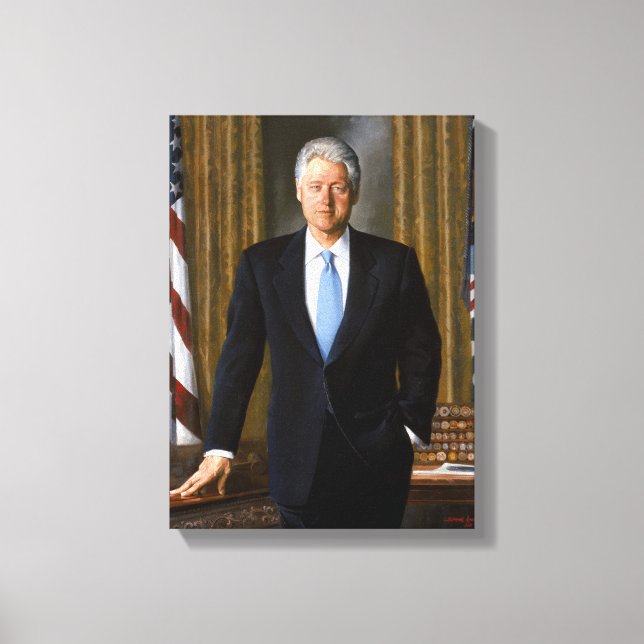 Lienzo Retrato presidencial oficial Bill Clinton (Anverso)