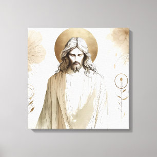 Lienzo Retrato sagrado de Jesucristo - Espiritual