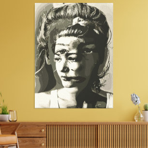 Lienzo Retrato surrealista con múltiples ojos: psicodélic