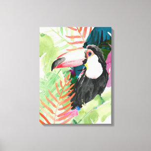 Lienzo Retrato táctil con hojas tropicales