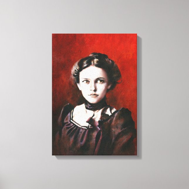 Lienzo Retrato victoriano de joven mujer de los años 1890 (Anverso)