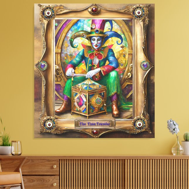 Lienzo Retratos de Mardi Gras Realm - El viajero del tiem (Insitu (Sala de estar))