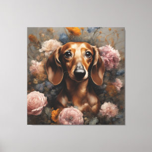 Lienzo Retratos de perros de raza flor 1