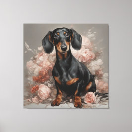 Lienzo Retratos de raza de perro de flores 2