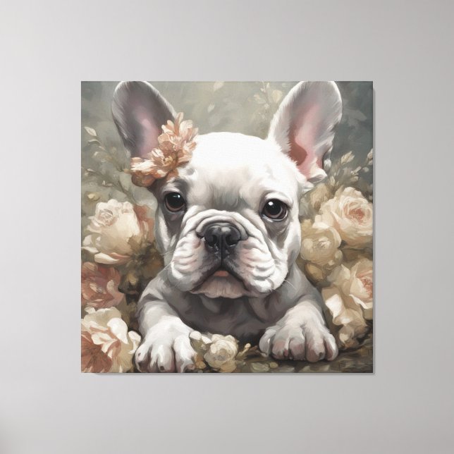 Lienzo Retratos de raza de perro flor 14 (Anverso)