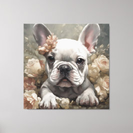 Lienzo Retratos de raza de perros de flores 14